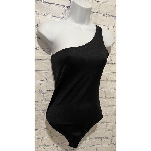 Urban outfitters Out From Under Ribbed one shoulder asymmetrical BodySuit Small - Picture 3 of 6